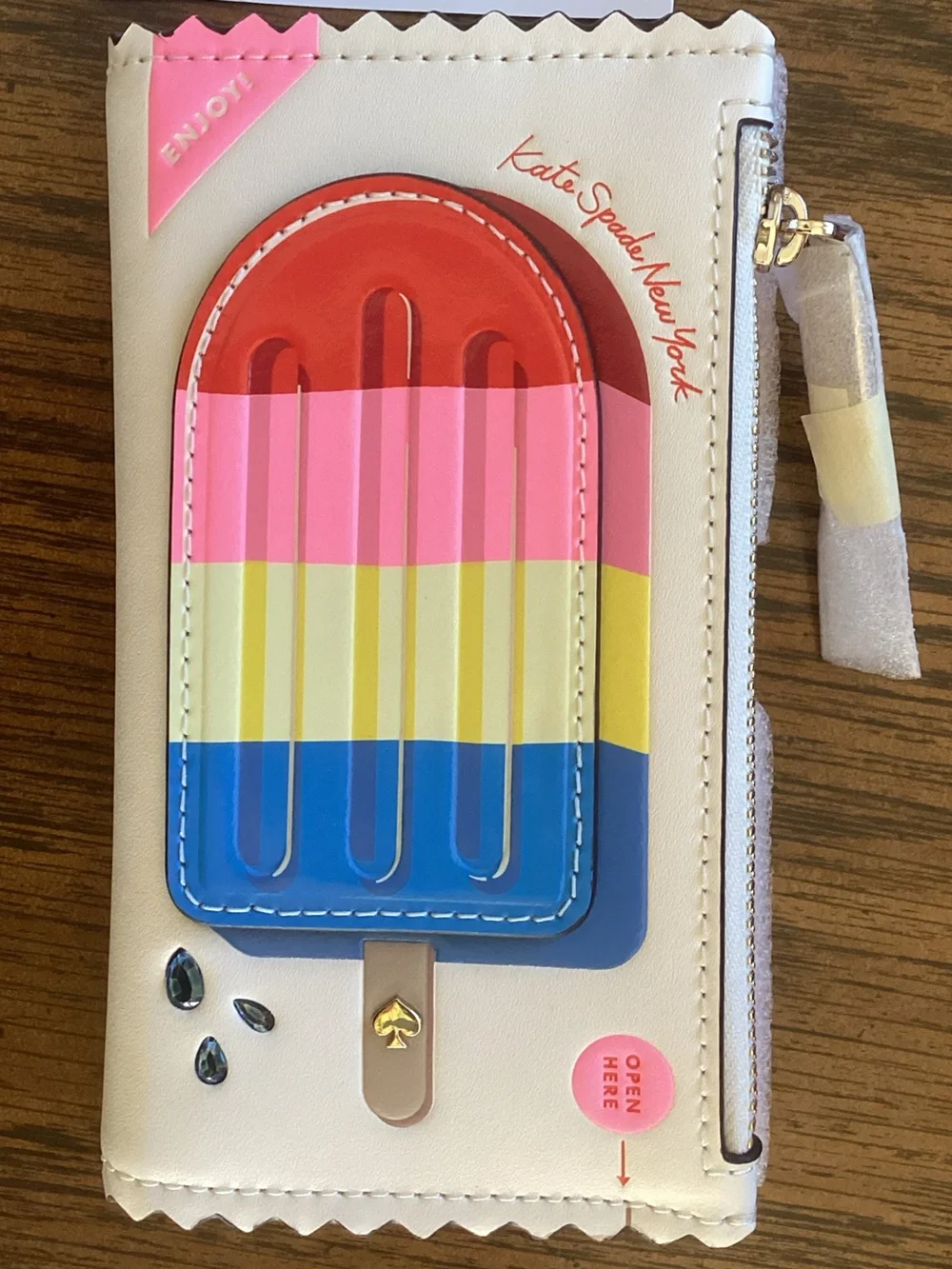Kate Spade Snack Bar Popsicle Small Slim Bifold Wallet, NWT